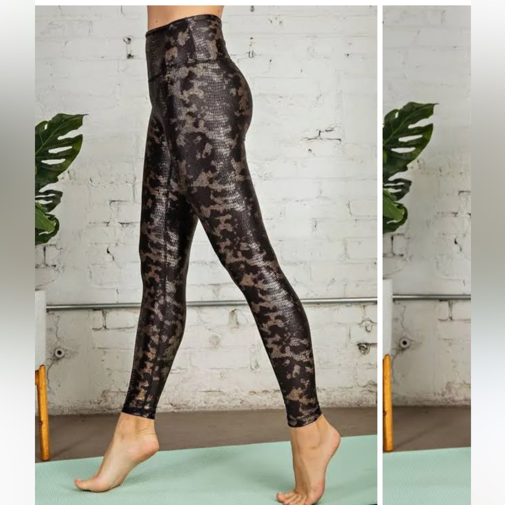 Rae Mode Python Gold Foil Full Length Leggings- S… - image 3